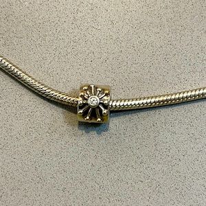 Pandora two tone w cz star burst charm